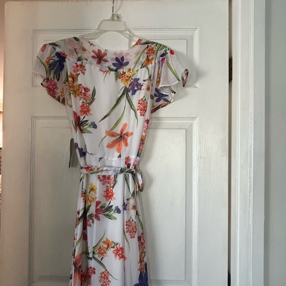 Eva Mendes for New York & Company Floral Midi Dress - White and Multicolor